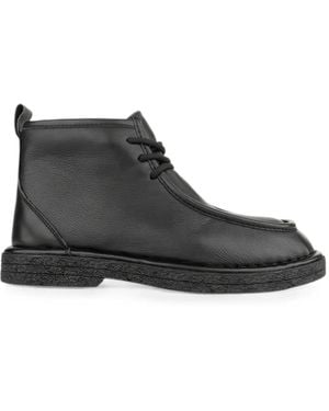 Linda Baumann Lace-Up Leather Ankle Boots - Black