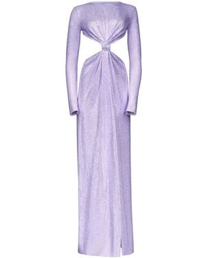 Area Crystal-Embellished Knot Gown - Purple