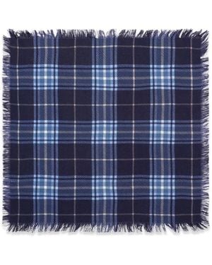 Bompard Woven Tartan Scarf - Blue