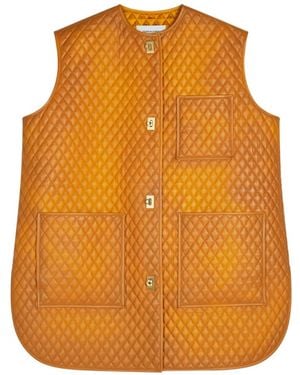 Ferragamo Quilted Nappa Gilet - Orange