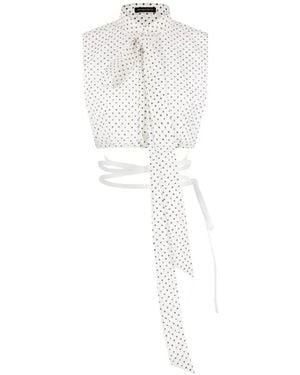 Ann Demeulemeester Polka-Dot Tie Top - White