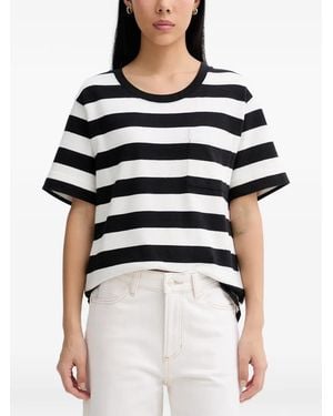 Marc O' Polo Striped Pocket T-Shirt - White