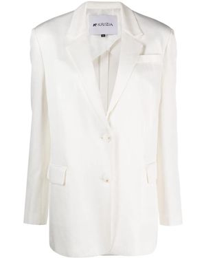 Krizia Single-Breasted Blazer - White