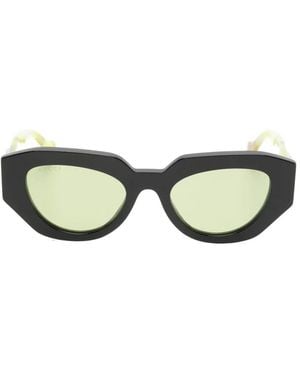 Gucci Double G Geometric-Frame Sunglasses - Green