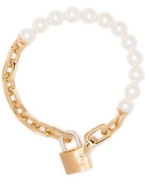 Ambush Pearl Lock Charm Bracelet - White