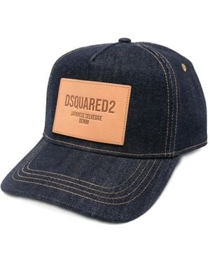 DSquared² Logo-Patch Baseball Cap - Blue