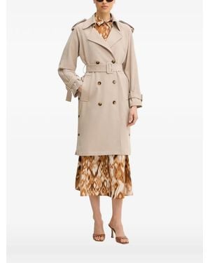 Fracomina Belted Double-Breasted Trench - Natural