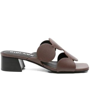 Bibi Lou Cut-Out Mules - White