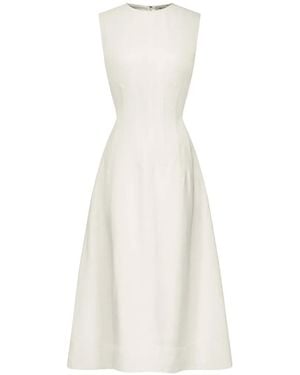 Twp Dart-Detail Sleeveless Midi Dress - White