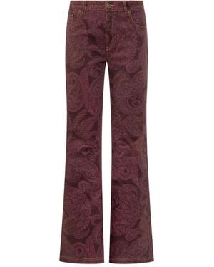 Etro Jeans Mit Paisleymuster - Rot