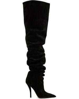Paris Texas Jessica Ruched Stiletto Boots - Black