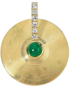 JADE RUZZO 18K Diamond And Emerald Pendant - Metallic