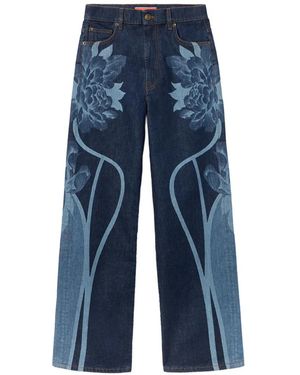 La DoubleJ Vaqueros Con Estampado Floral - Azul