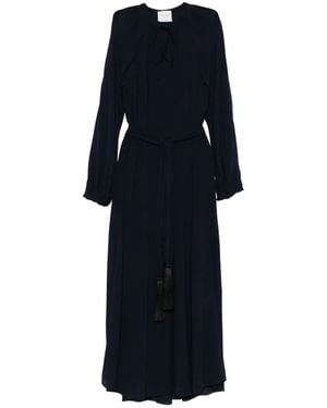 forte_forte Tassel-Embellished Tie-Neck Maxi Dress - Black