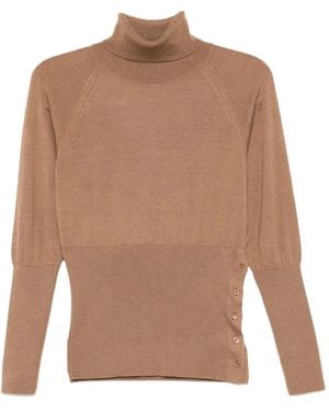 Simone Rocha Fitted High-Neck Top - Brown