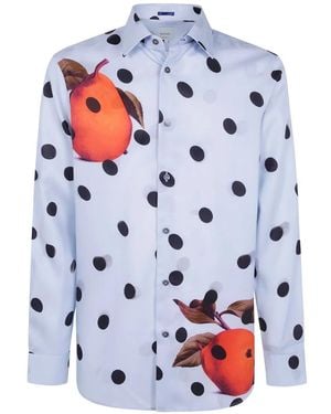 Paul Smith Polka-Dot Pear-Print Shirt - White