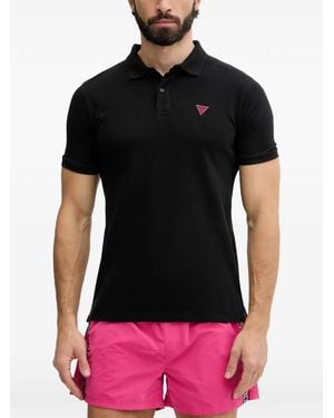 Guess Polo Con Parche Del Logo - Negro