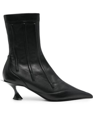 Mugler 55Mm Embossed-Detail Boots - Black