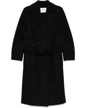 Ottod'Ame Belted Double-Breasted Coat - Black