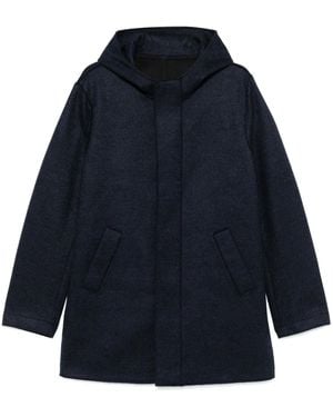 Harris Wharf London フーデッド コート - ブルー