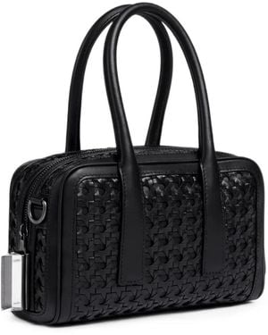 Aviteur Bolso Shopper Cristallino De Tejido Cannage - Negro