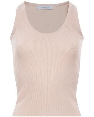 Max Mara Ribbed-Knit Tank Top - Natural