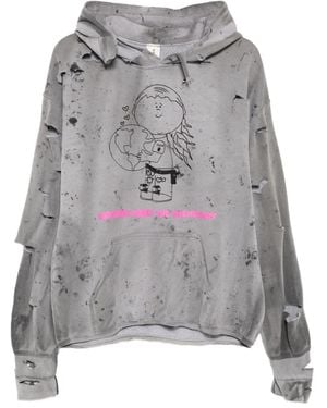 WESTFALL Cartoon-Print Hoodie - Grey
