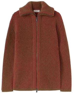RETORI Ribbed-Knit Cardigan - Brown