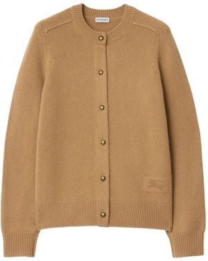 Burberry エルボーパッチ カーディガン - ブラウン