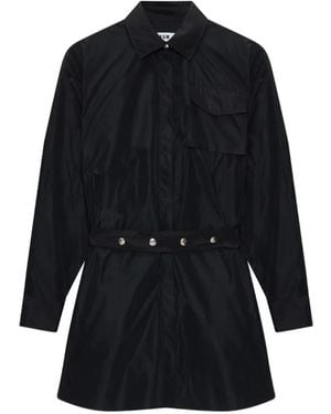 MSGM Belted Flap-Pocket Mini Dress - Black