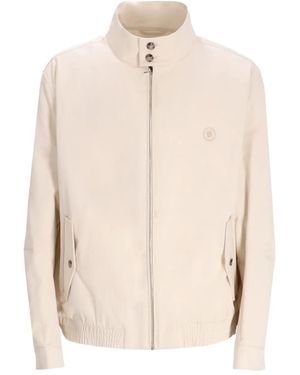 BOSS High-Neck Zipped Jacket - Natural