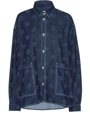 Henrik Vibskov Needle-Punch Dotted Denim Shirt - Blue
