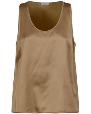 Peserico Beaded-Trim Plain Top - Natural