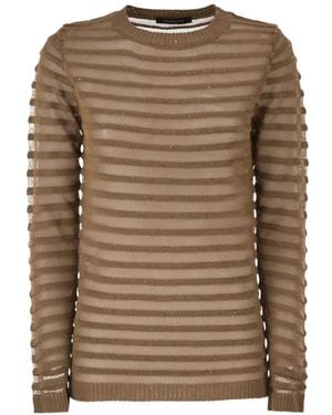 Fabiana Filippi スパンコール ボートネックセーター - ブラウン