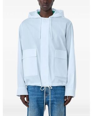 Lacoste Drawstring Hooded Overshirt - Blue