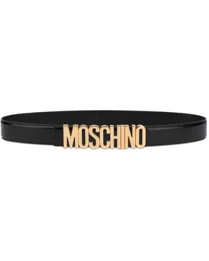 Moschino Logo-Buckle Belt - White