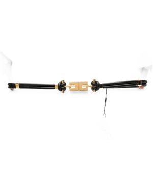 Elisabetta Franchi Logo-Plaque Knotted Belt - White