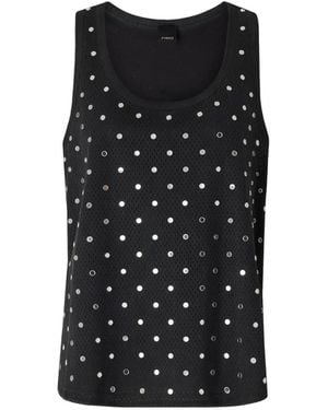 Pinko Mirror-Detail Tank Top - Black