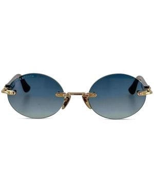 Chrome Hearts Deep Iii Oval-Frame Sunglasses - Blue