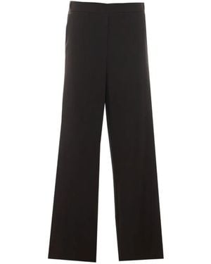 RUE DU BAC Elasticated-Waist Wide-Leg Trousers - Black