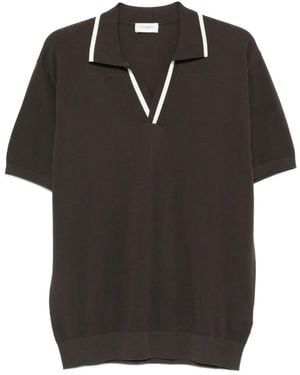 Paolo Pecora V-Neck Trimmed T-Shirt - Black