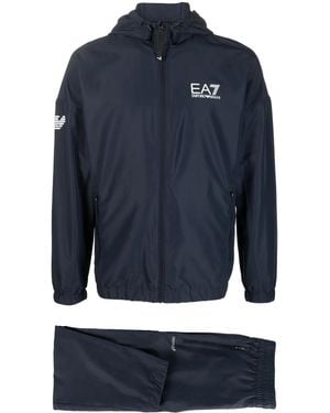 EA7 Logo-Print Tracksuit - Blue