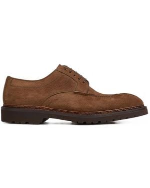 Bontoni Lace-Up Suede Shoes - Brown