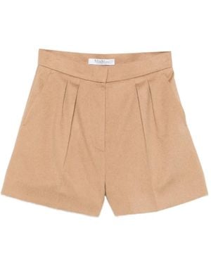 Max Mara Vista High-Waisted Shorts - Natural
