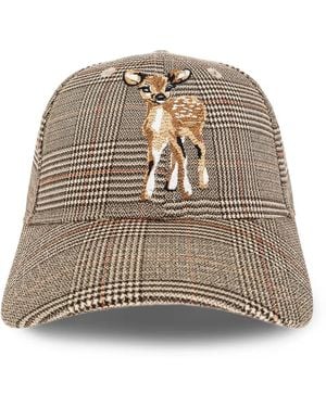 Munthe Gorra Corul A Cuadros Con Ciervo Bordado - Neutro