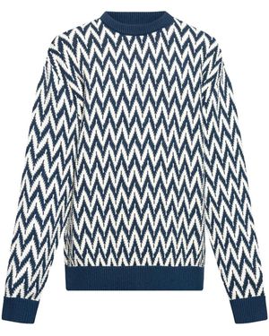 Lanvin Pullover Mit Zickzackmuster - Blau