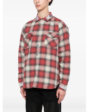 Warren Lotas Plaid Shirt Jacket - Red