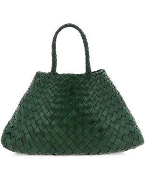 Dragon Diffusion Small Santa Croce Woven Leather Tote Bag - Green
