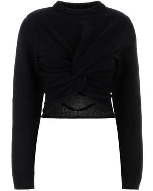 Balenciaga Pull En Laine À Coupe Crop - Noir