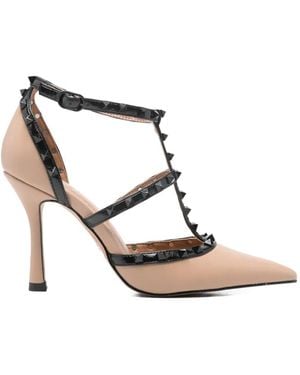 Exe' Angelia 815 Studded Heeled Pumps - White